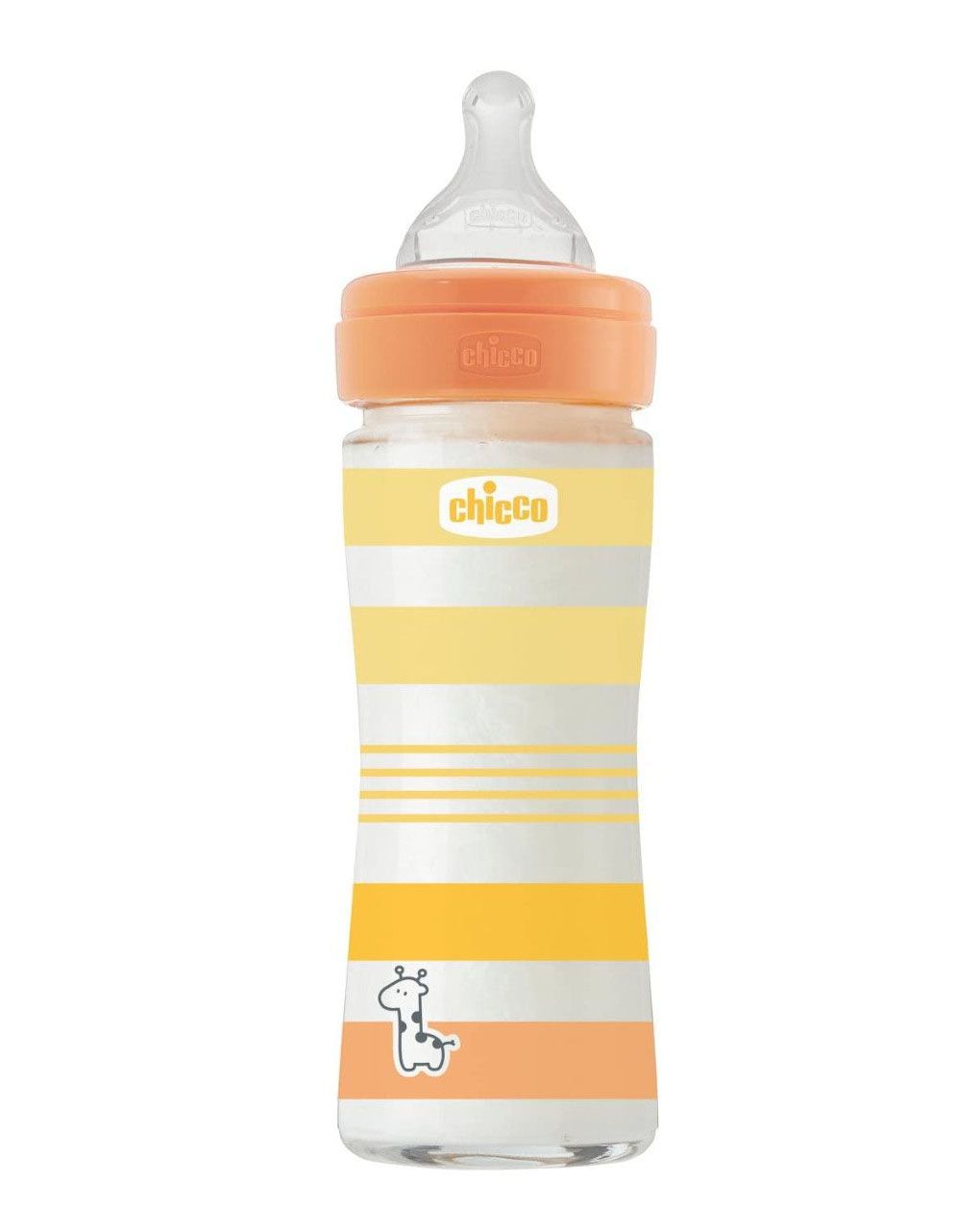 Chicco μπιμπερό γυάλινο well being 240ml orange 0+ μηνών - Chicco