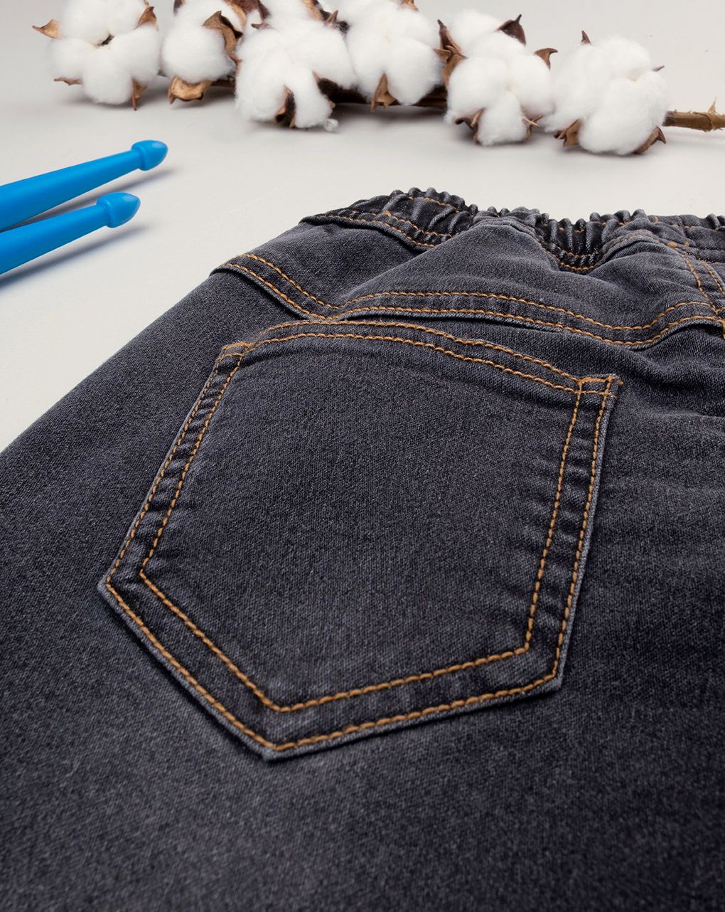 παιδικό τζιν παντελόνι γκρι σκούρο για αγόρι - Prénatal