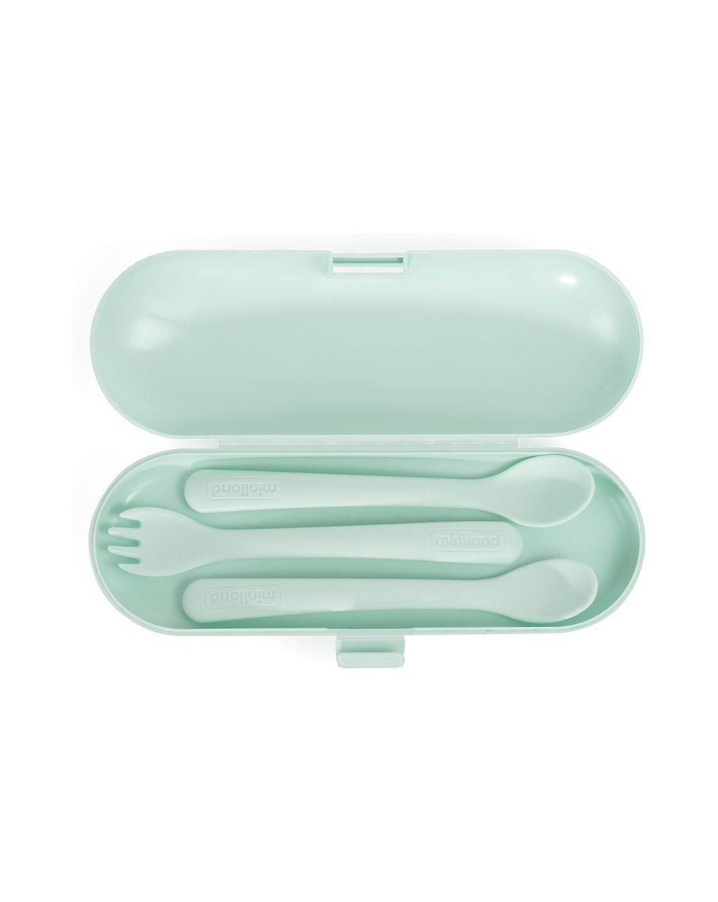 Miniland σετ κουταλοπίρουνα 3μτχ σε θήκη picneat dolce 6m+ mint ml89518 - Miniland