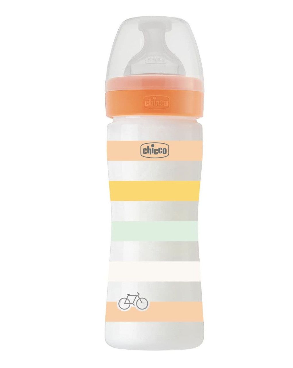 Chicco μπιμπερό πλαστικό well being 250ml orange unisex 2+ μηνών