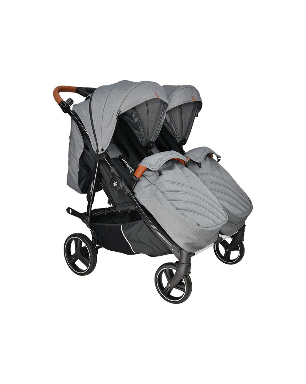Bebe stars καρότσι διδύμων double trouble grey 7901-186 - Bebe Stars