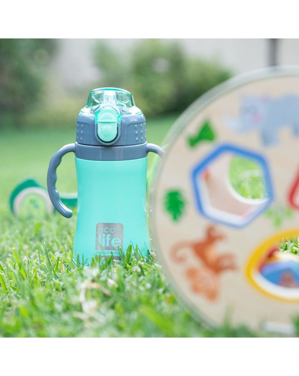 Ecolife ανοξείδωτο παγούρι με καλαμάκι kids thermos 300ml mint 33-bo-2991 - Ecolife