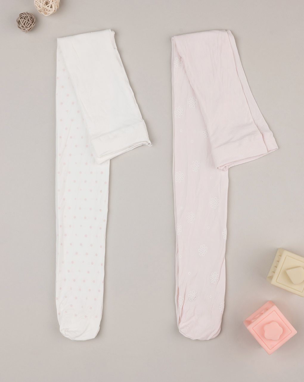 παιδικά καλσόν πακέτο x2 πουά για κορίτσι - Prénatal