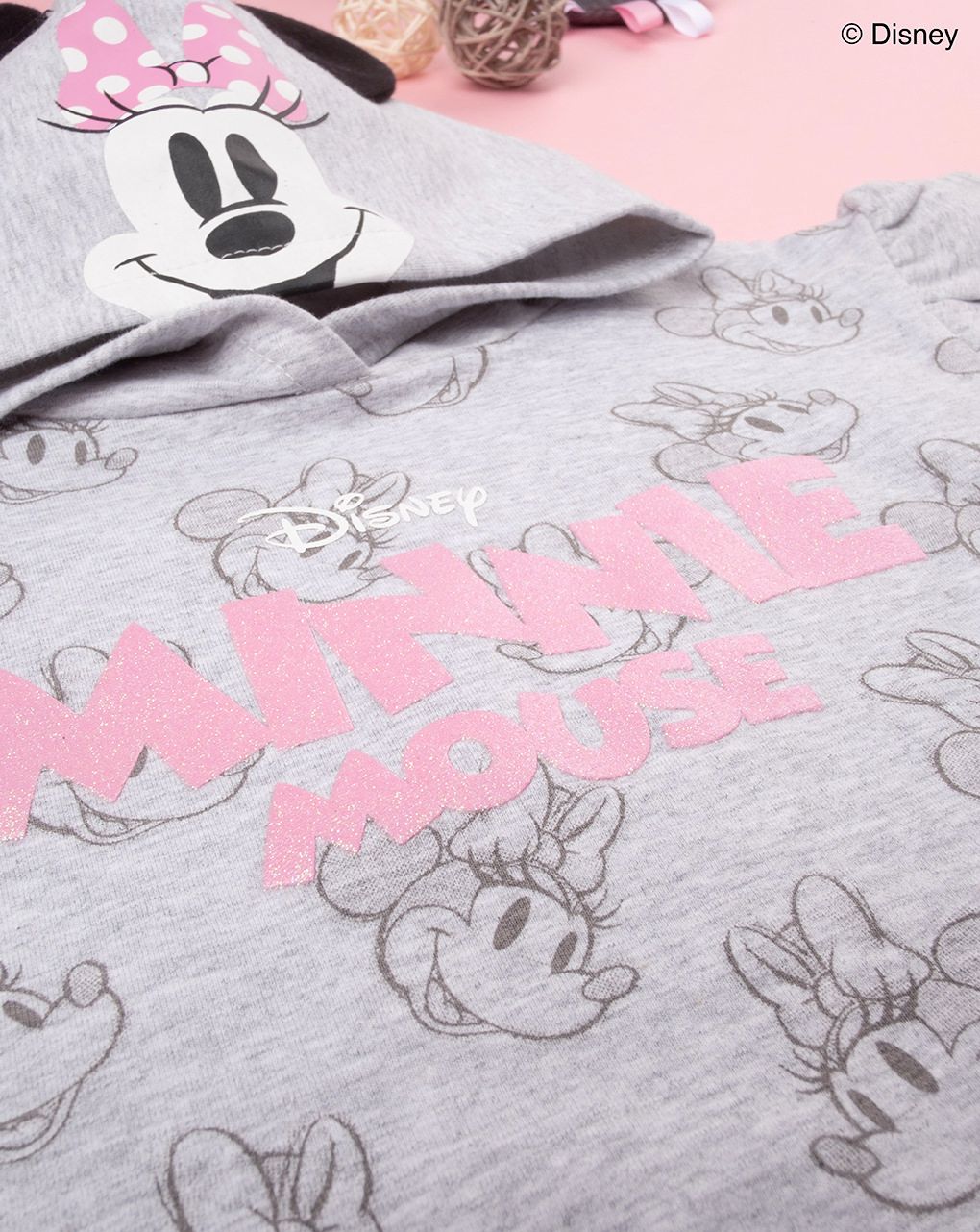 μπλούζα φούτερ γκρι με τη minnie για κορίτσι - Prénatal