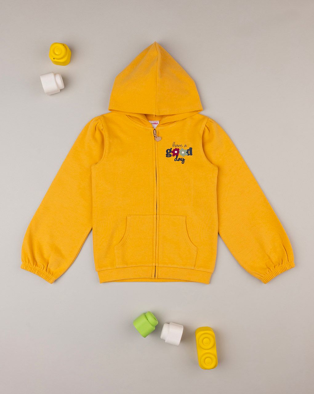 παιδική ζακέτα φούτερ κίτρινη good day για κορίτσι