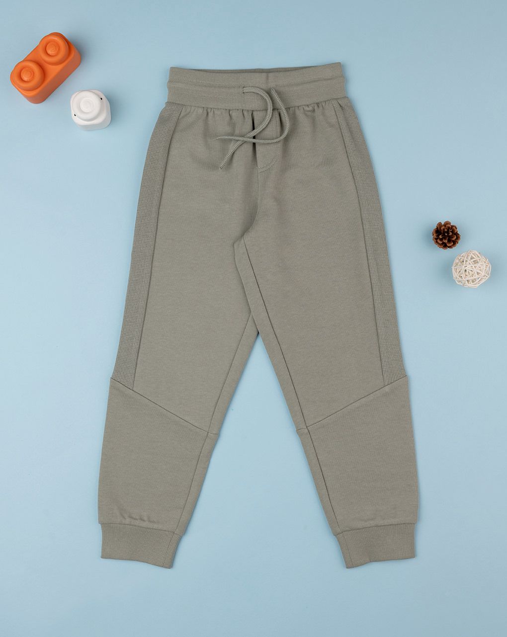 παιδικό παντελόνι φόρμας πράσινο με ένθετα για αγόρι - Prénatal