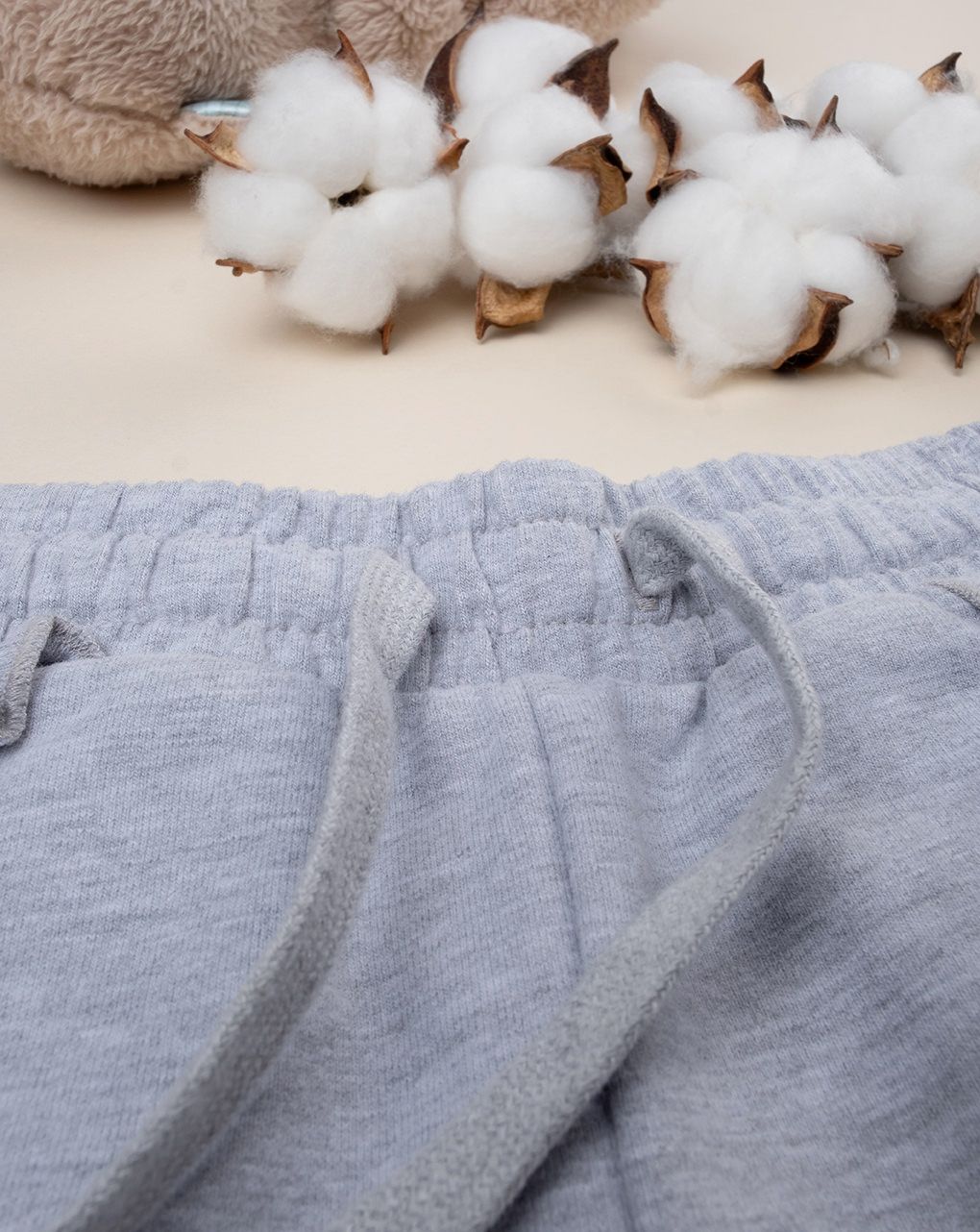 βρεφικό παντελόνι φούτερ γκρι teddy για κορίτσι - Prénatal