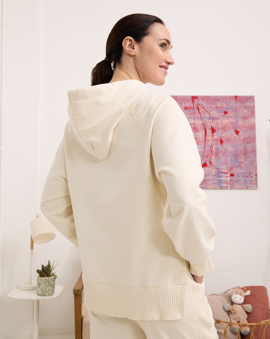 γυναικεία μπλούζα φούτερ εγκυμοσύνης ιβουάρ - Prénatal