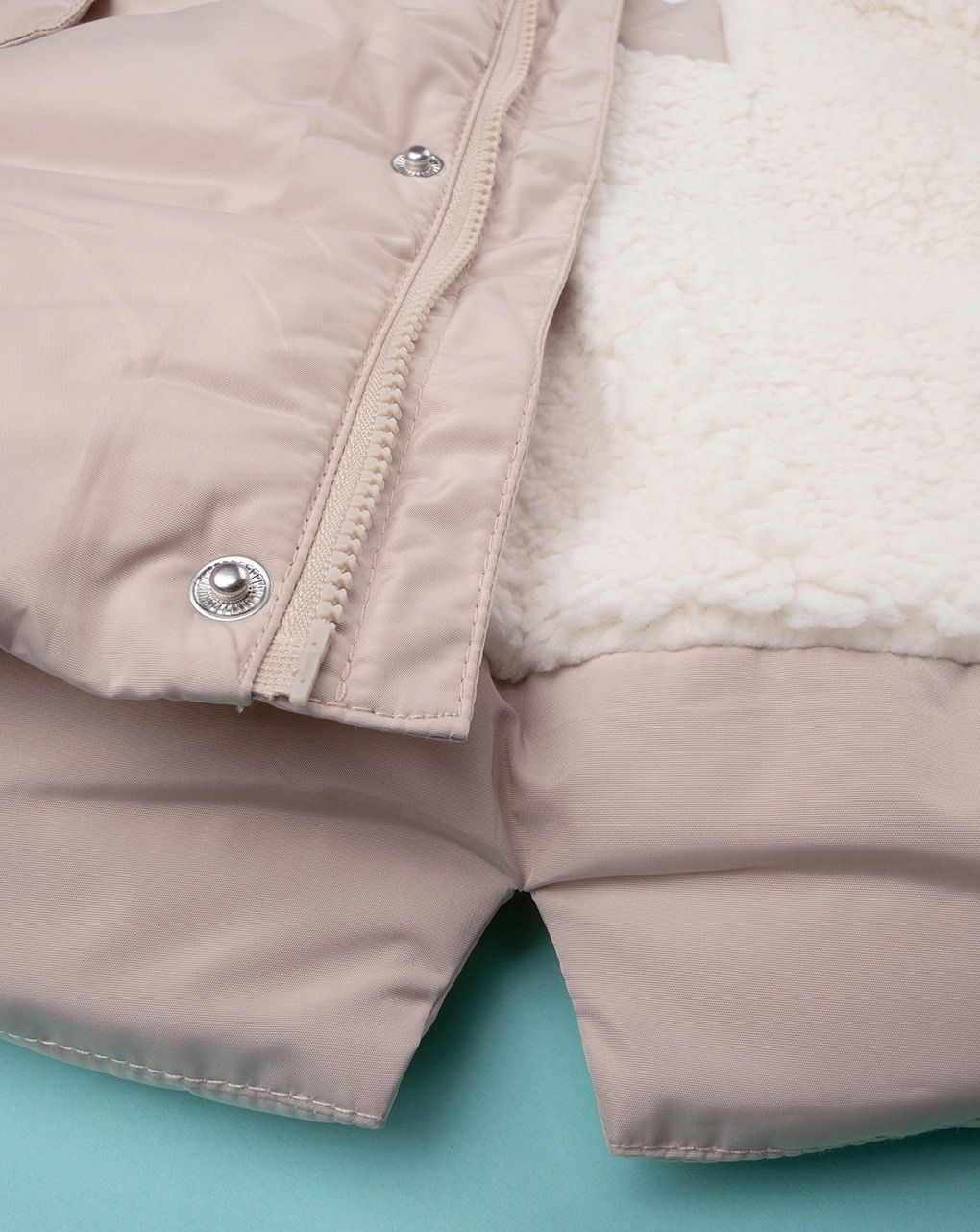 βρεφικό μπουφάν puffer μπεζ με φιογκάκια για κορίτσι - Prénatal