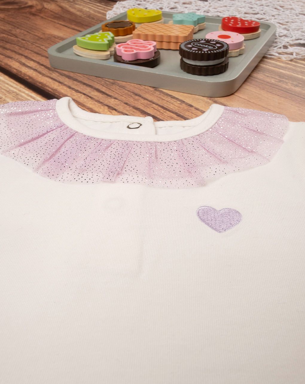 βρεφικό κορμάκι λευκό με καρδιά για κορίτσι - Prénatal