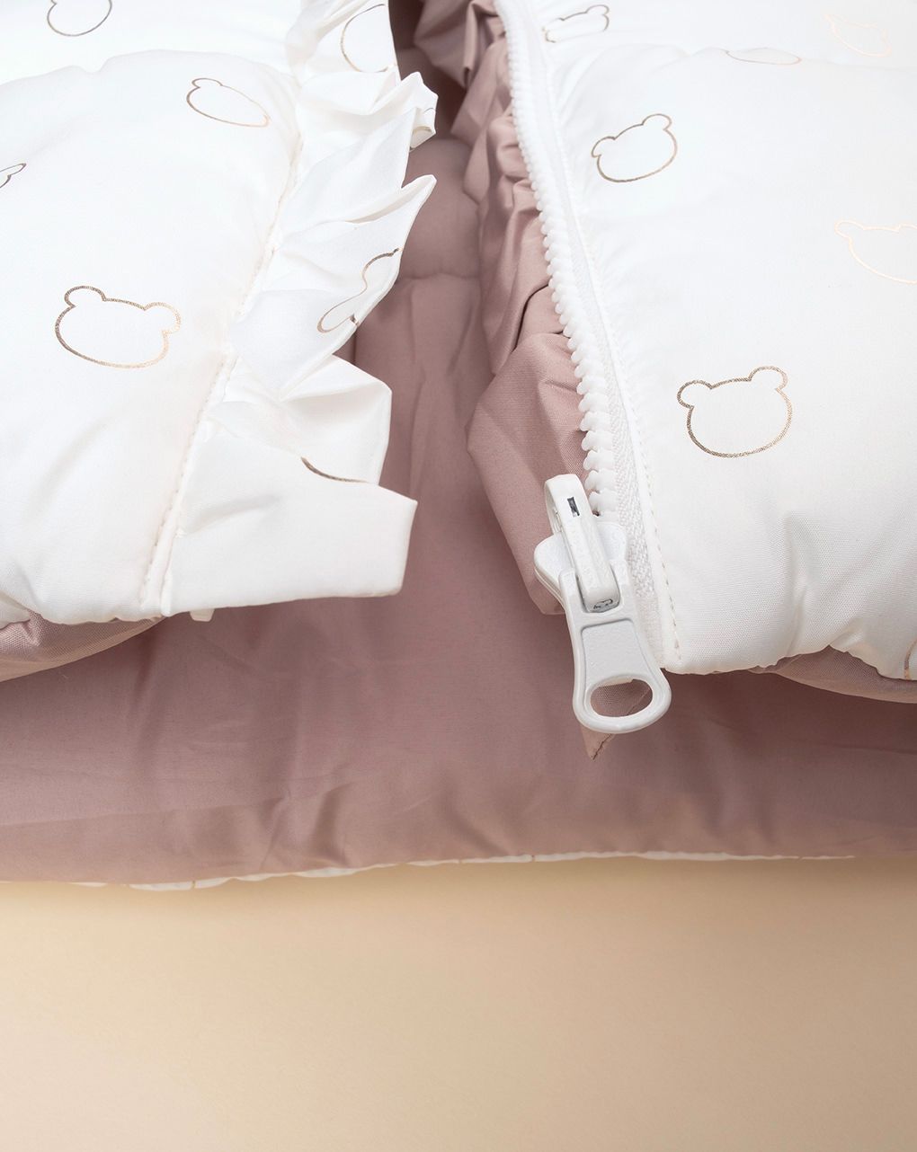 βρεφικό μπουφάν puffer λευκό teddy για κορίτσι - Prénatal