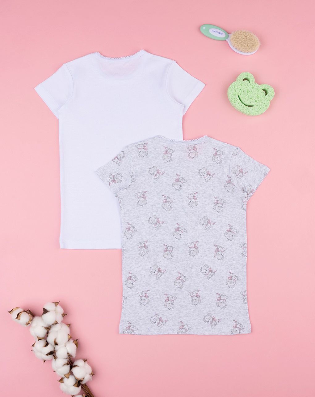 παιδικά φανελάκια πακέτο x2 σκυλάκια για κορίτσι - Prénatal