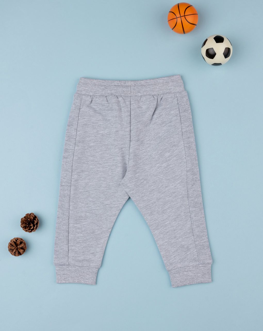 βρεφικό παντελόνι φούτερ γκρι με ένθετα για αγόρι - Prénatal