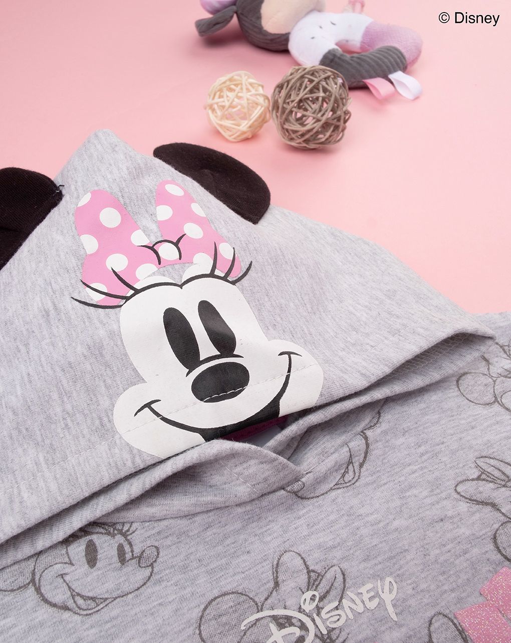 μπλούζα φούτερ γκρι με τη minnie για κορίτσι - Prénatal