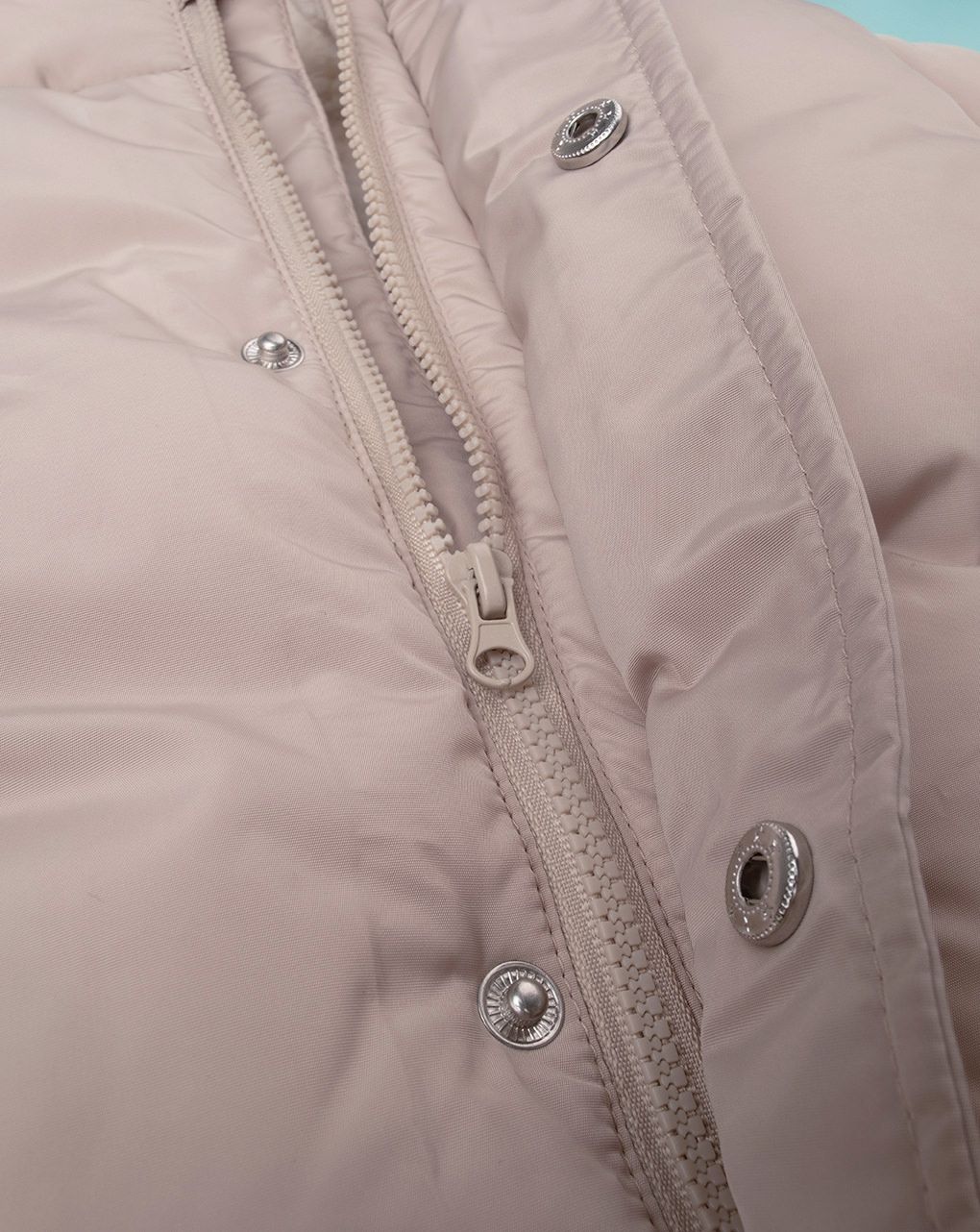 βρεφικό μπουφάν puffer μπεζ με φιογκάκια για κορίτσι - Prénatal