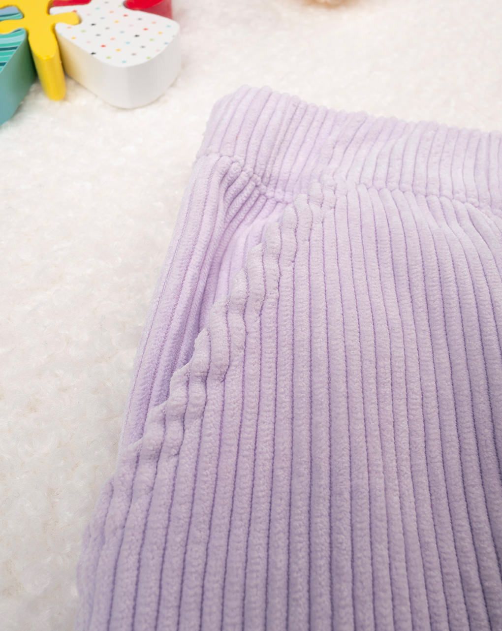 παιδικό παντελόνι βελουτέ λιλά για κορίτσι - Prénatal