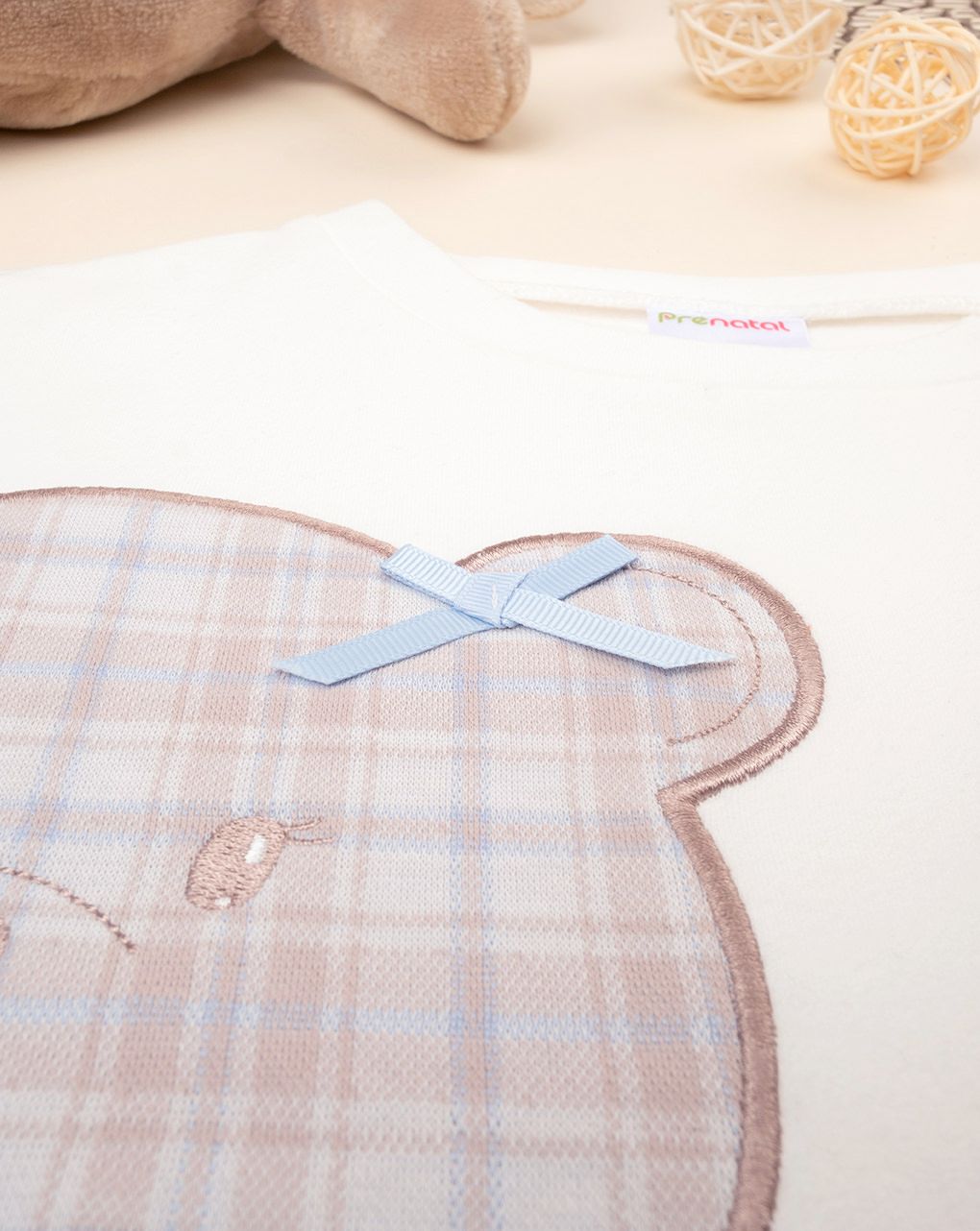 παιδική μπλούζα φούτερ λευκή με αρκουδάκι για κορίτσι - Prénatal