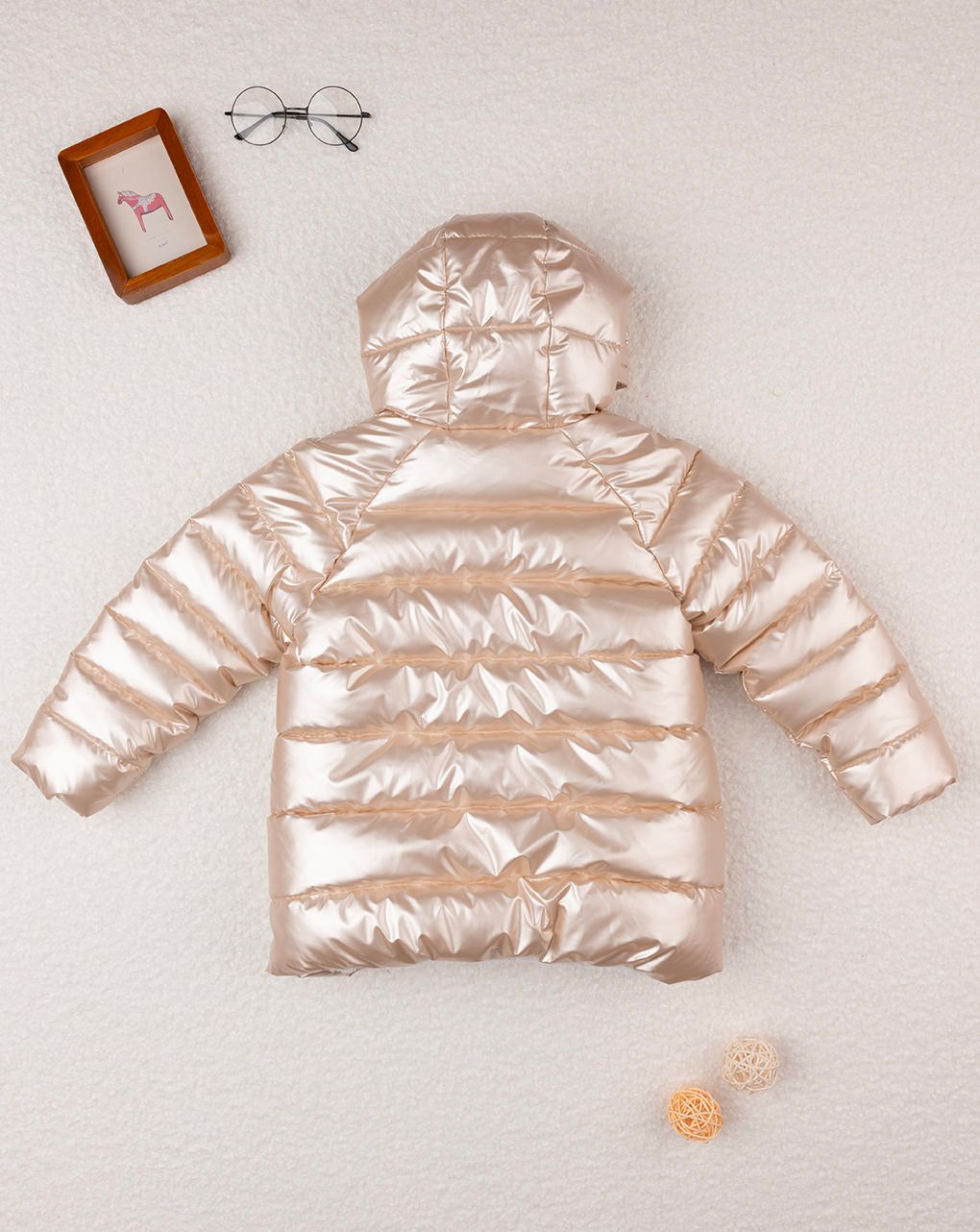 παιδικό μπουφάν puffer χρυσό ιριδίζον για κορίτσι - Prénatal