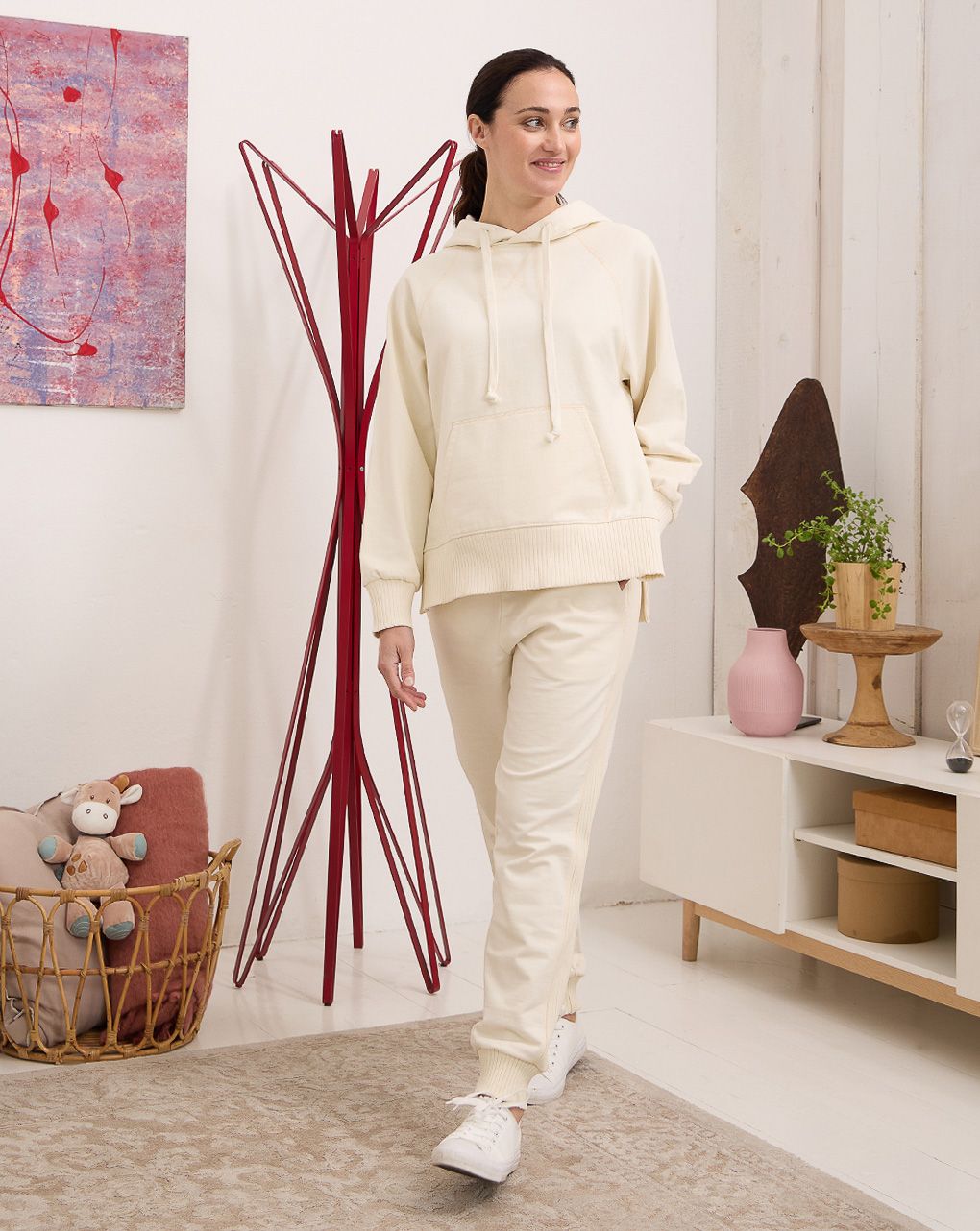 γυναικεία μπλούζα φούτερ εγκυμοσύνης ιβουάρ - Prénatal