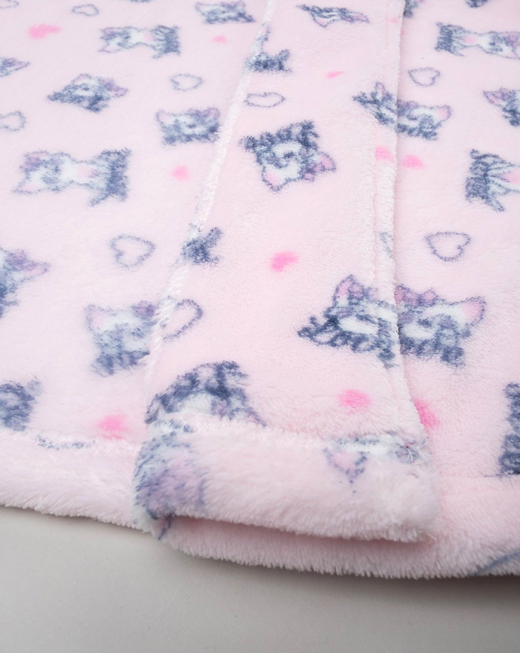 παιδική σενίλ ρόμπα ροζ με γατάκια για κορίτσι - Prénatal