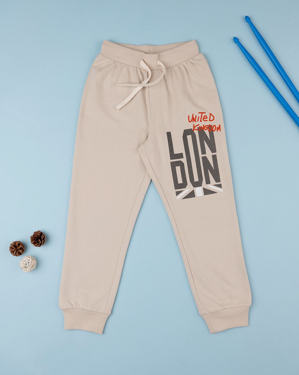 παιδικό παντελόνι φόρμας μπεζ london για αγόρι