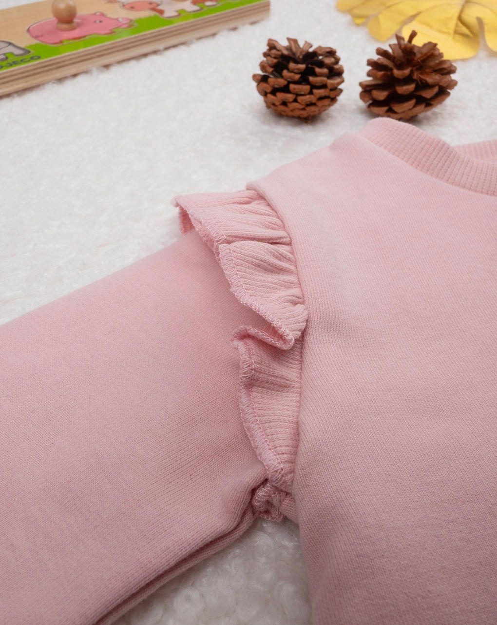 βρεφική μπλούζα φούτερ ροζ teddy για κορίτσι - Prénatal