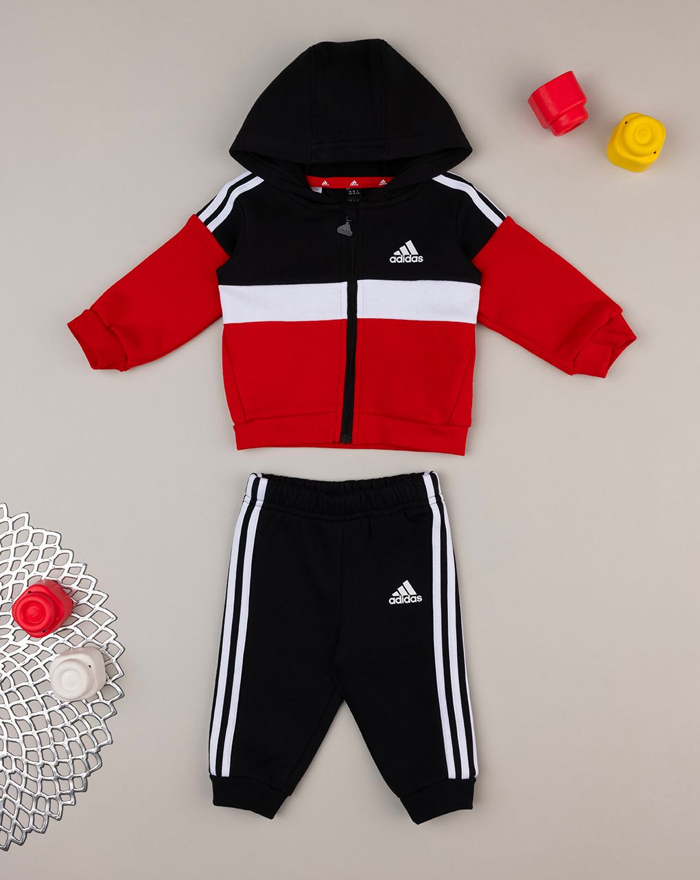 Adidas αθλητικό σετ tiberio 3-stripes colorblock ij6324 για αγόρι - Adidas