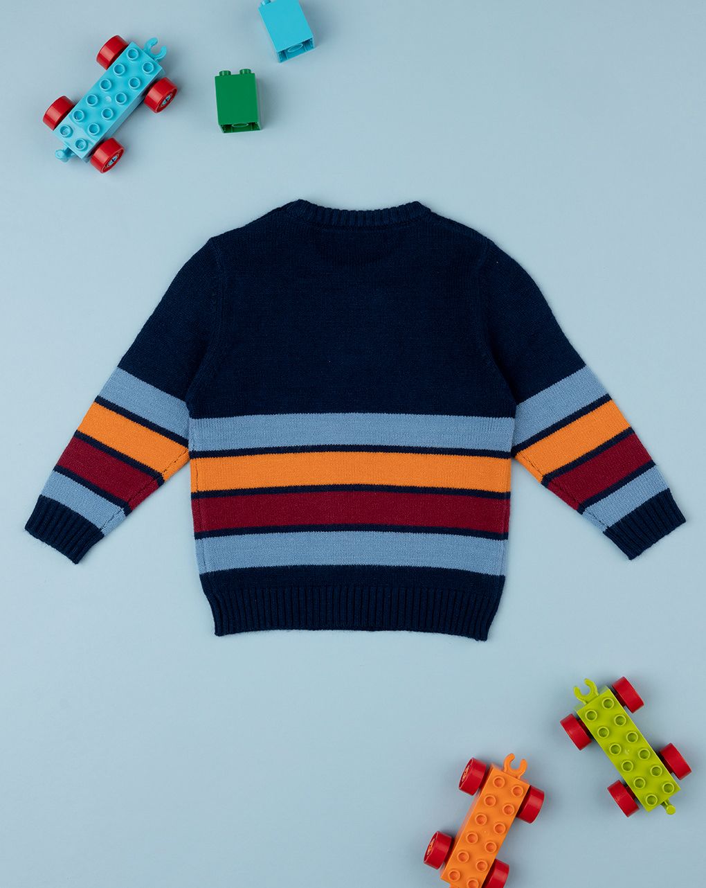 βρεφικό πουλόβερ μπλε ριγέ για αγόρι - Prénatal