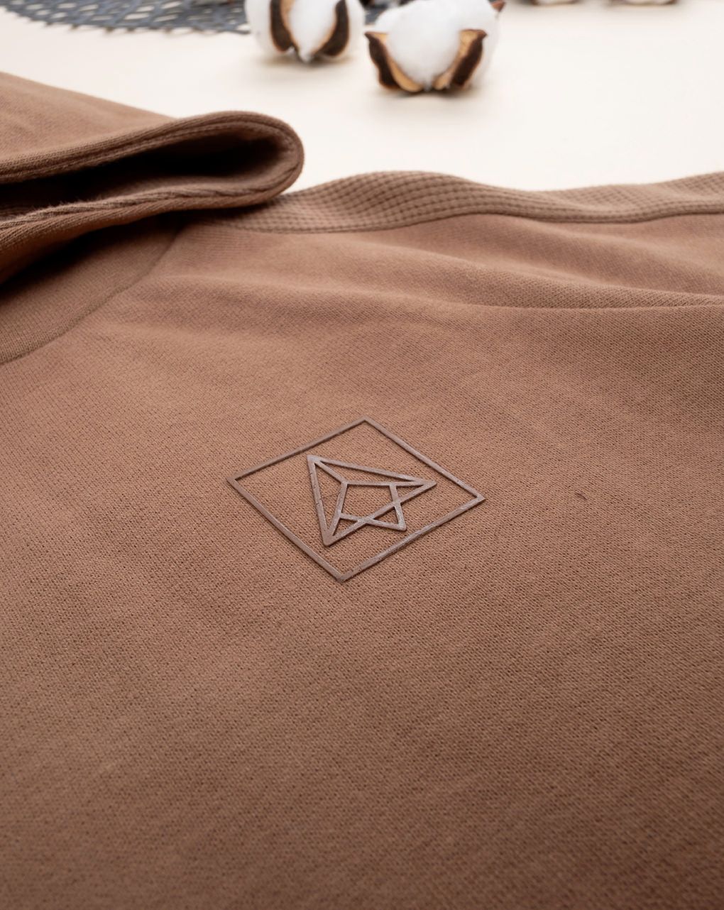 παιδική μπλούζα φούτερ καφέ με κουκούλα για αγόρι - Prénatal