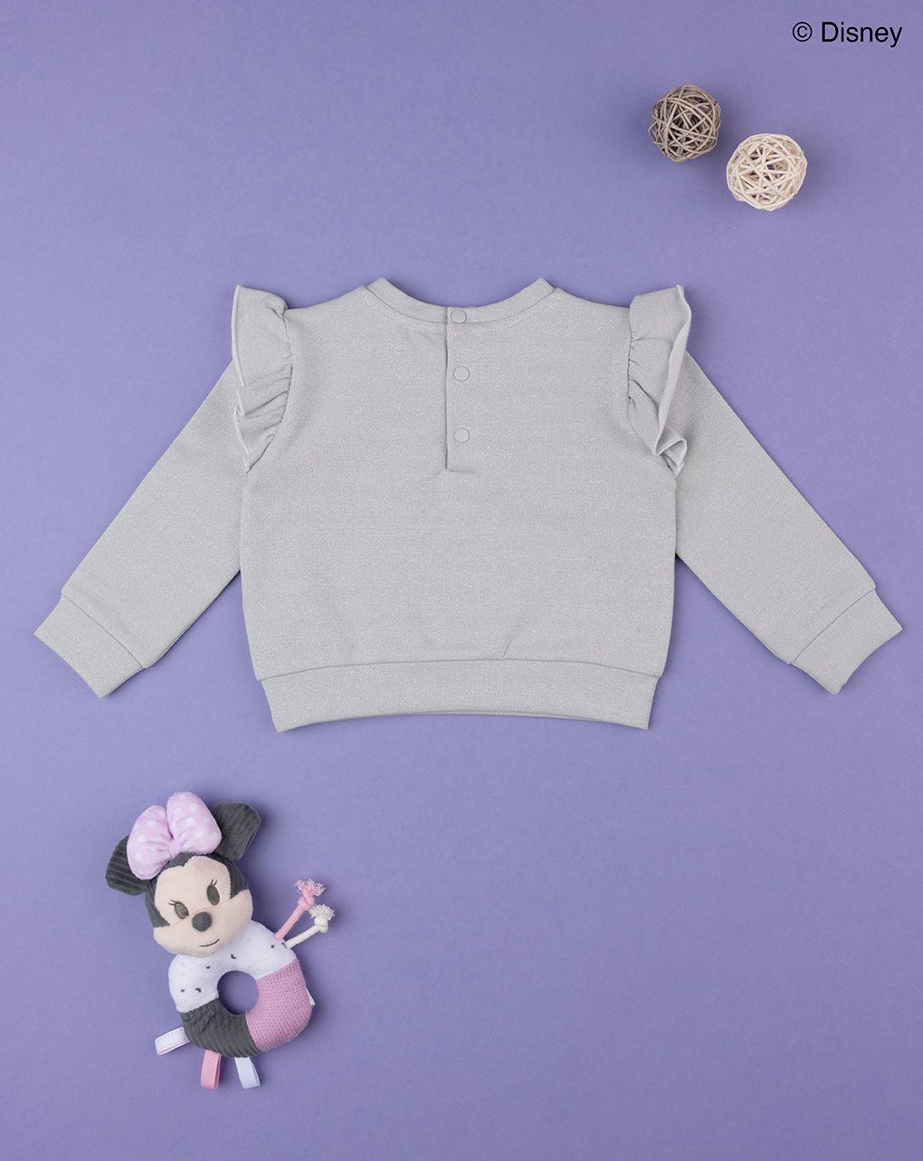 βρεφική μπλούζα φούτερ γκρι με τη minnie για κορίτσι - Prénatal