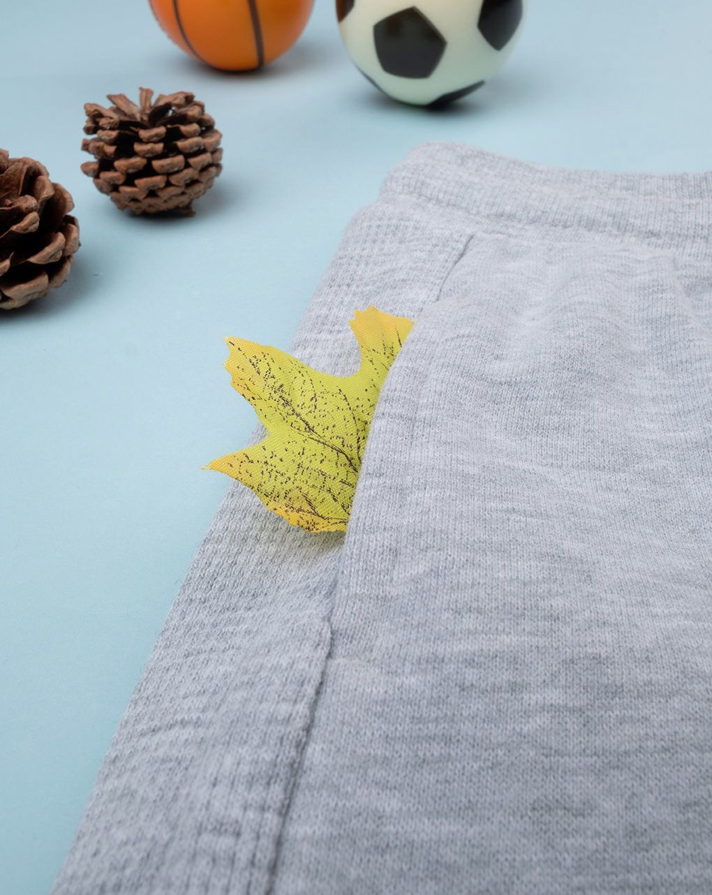 βρεφικό παντελόνι φούτερ γκρι με ένθετα για αγόρι - Prénatal