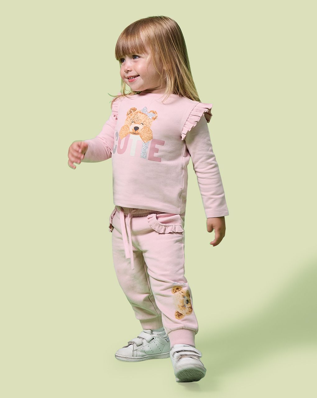 βρεφική μπλούζα φούτερ ροζ teddy για κορίτσι