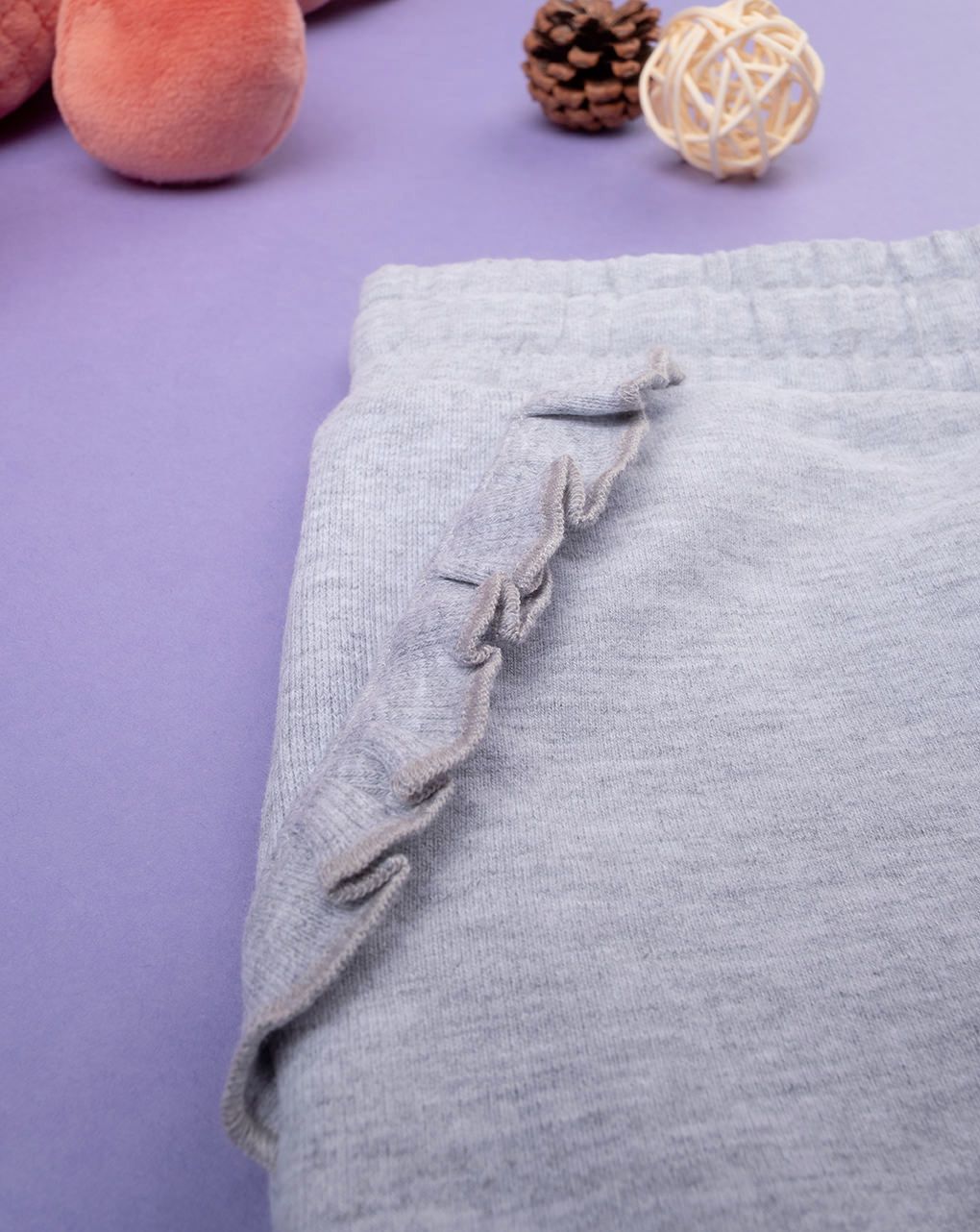 παιδικό παντελόνι φούτερ γκρι teddy για κορίτσι - Prénatal