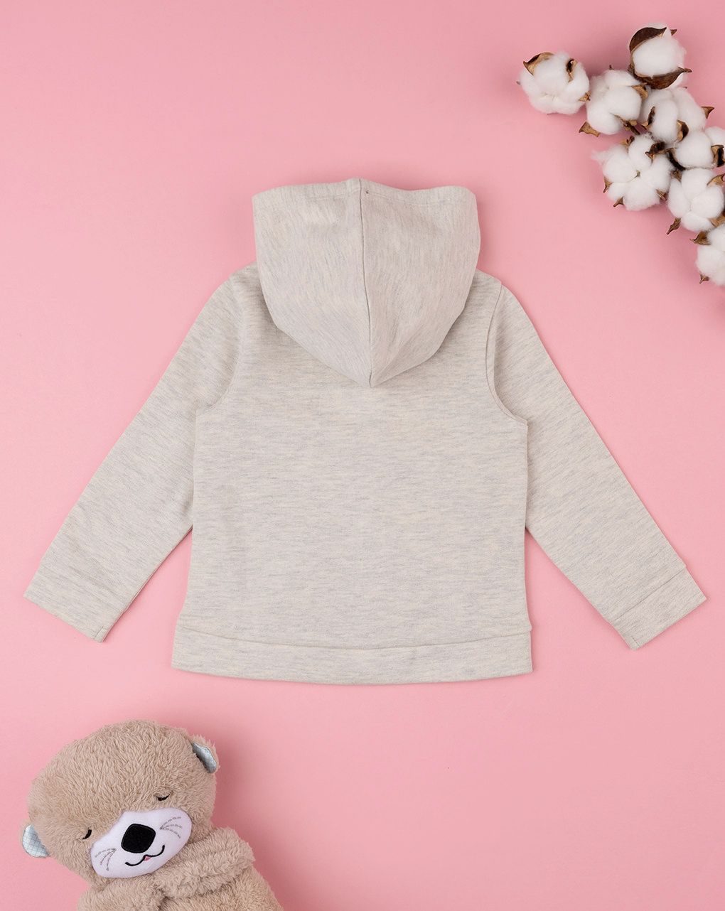 βρεφική ζακέτα φούτερ μπεζ με λουλούδια για κορίτσι - Prénatal