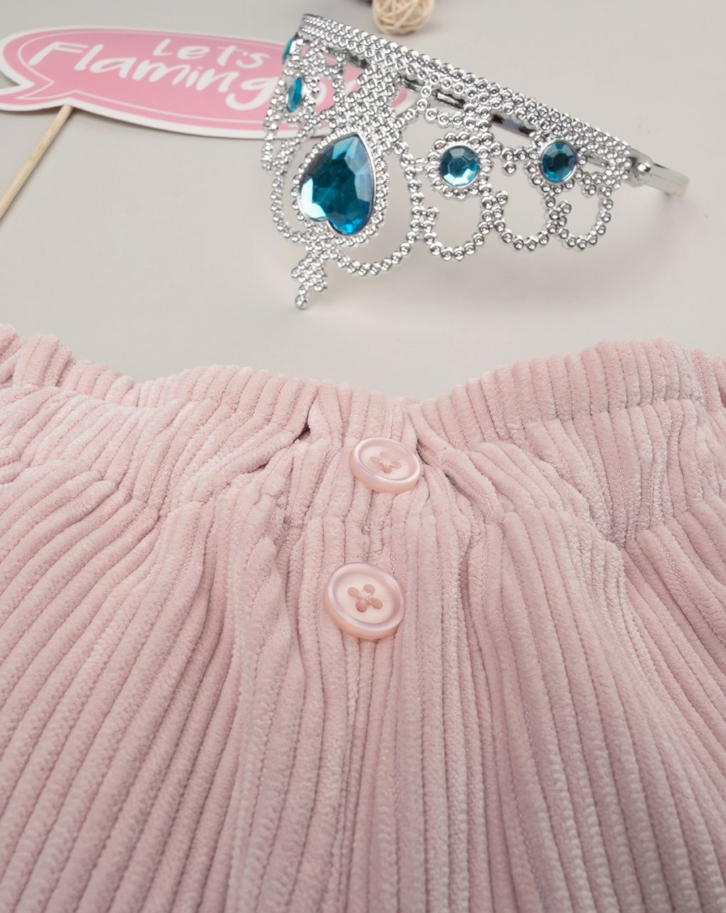 βρεφικό σορτσάκι βελουτέ ροζ για κορίτσι - Prénatal