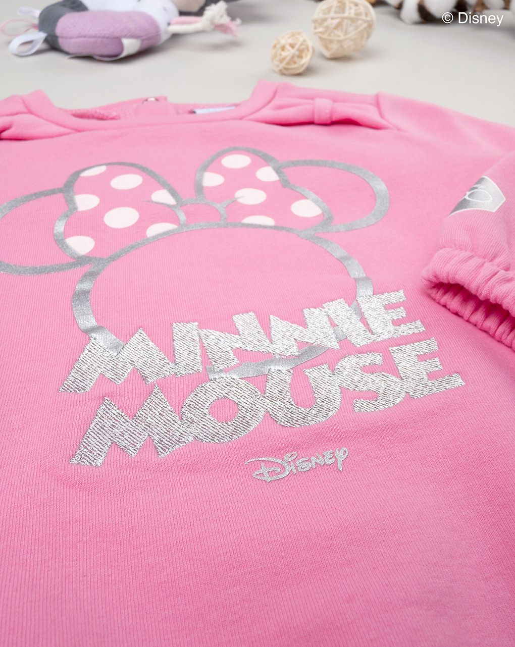 μπλούζα φούτερ ροζ με τη minnie για κορίτσι - Prénatal
