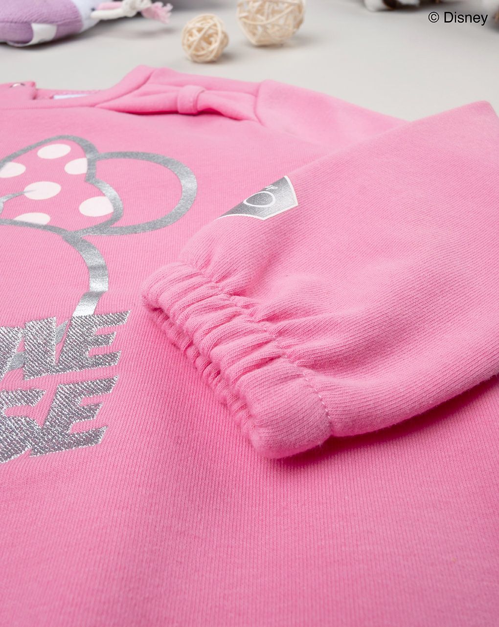 μπλούζα φούτερ ροζ με τη minnie για κορίτσι - Prénatal