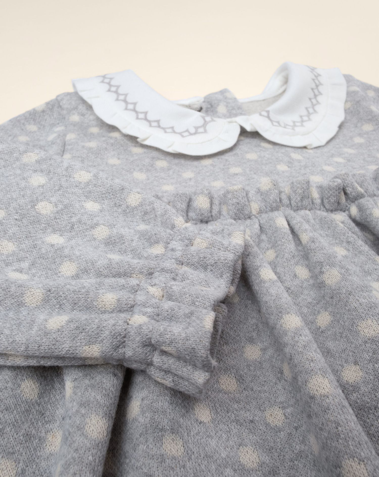 βρεφικό elegant φόρεμα γκρι πουά για κορίτσι - Prénatal