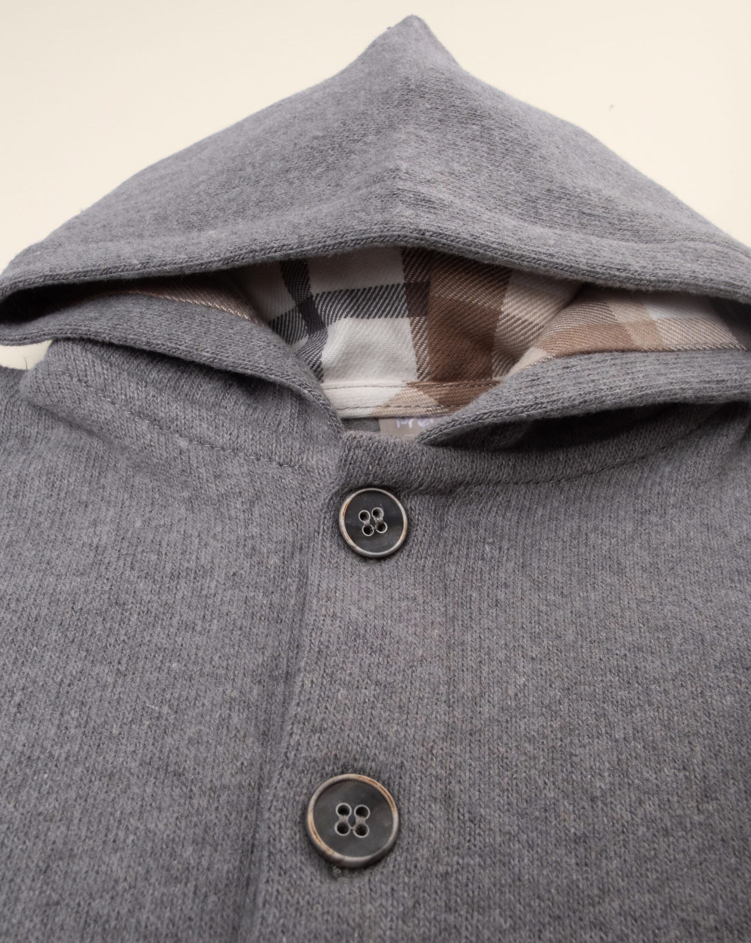 βρεφική elegant ζακέτα γκρι με κουκούλα για αγόρι - Prénatal