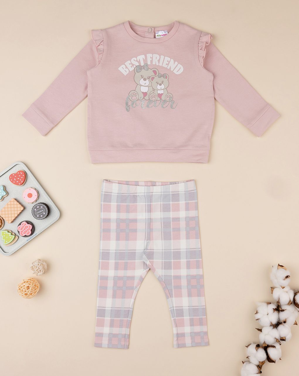 βρεφικό σετ μπλούζα φούτερ και κολάν best friend για κορίτσι - Prénatal