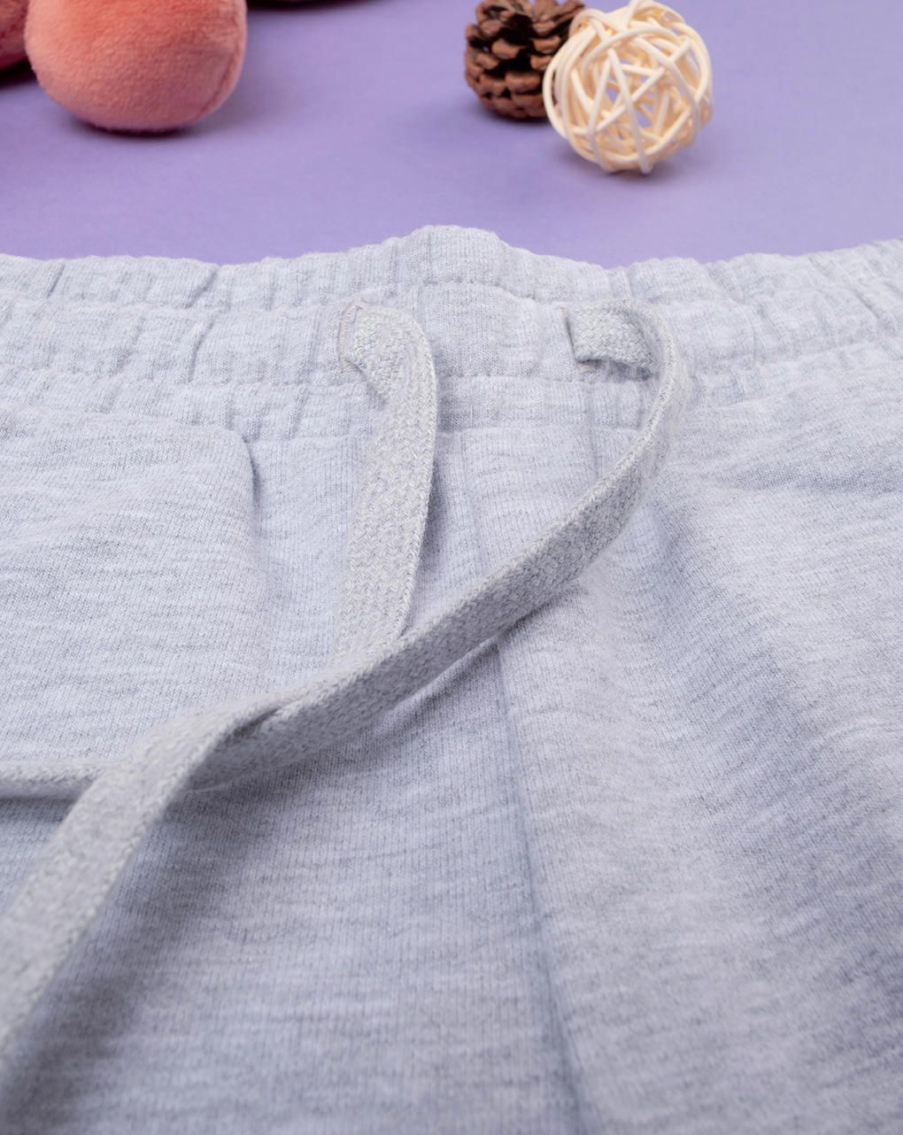 παιδικό παντελόνι φούτερ γκρι teddy για κορίτσι - Prénatal
