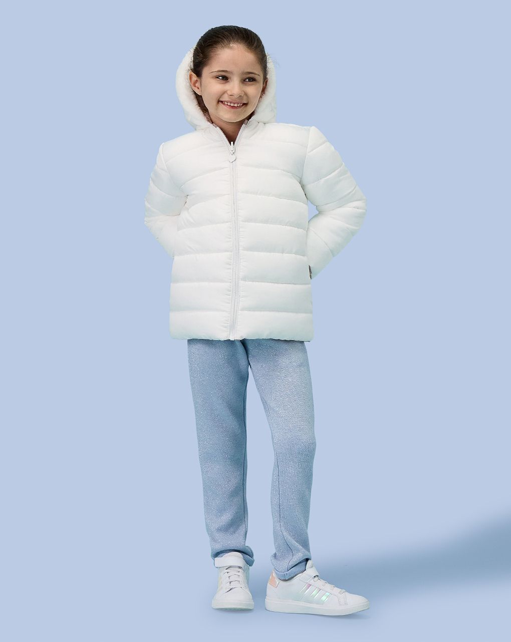 παιδικό παντελόνι φούτερ γαλάζιο lurex για κορίτσι