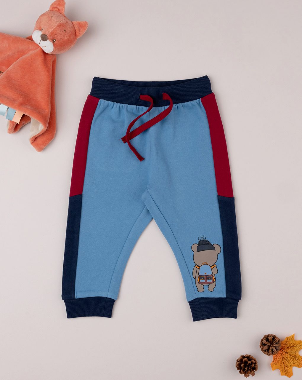 βρεφικό παντελόνι φούτερ γαλάζιο teddy για αγόρι - Prénatal