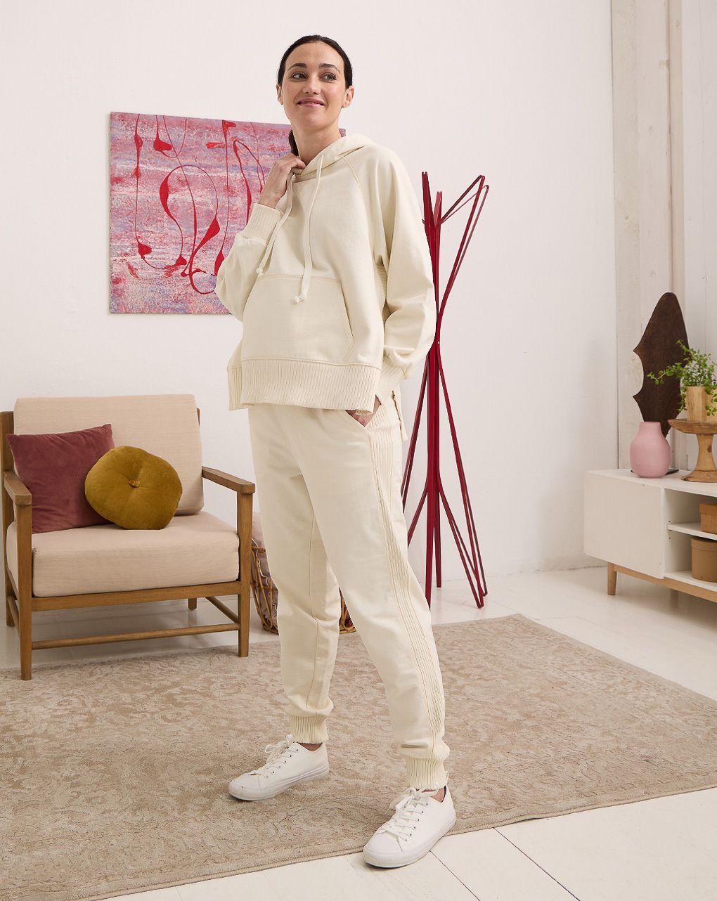 γυναικείο παντελόνι φούτερ εγκυμοσύνης ιβουάρ - Prénatal