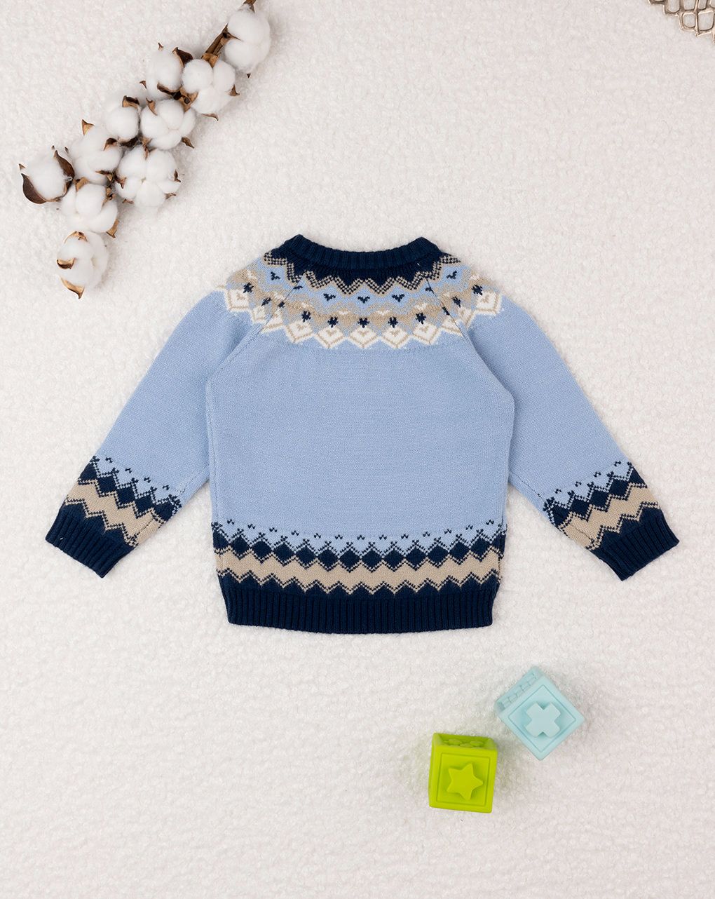 βρεφικό πουλόβερ γαλάζιο artic για αγόρι - Prénatal