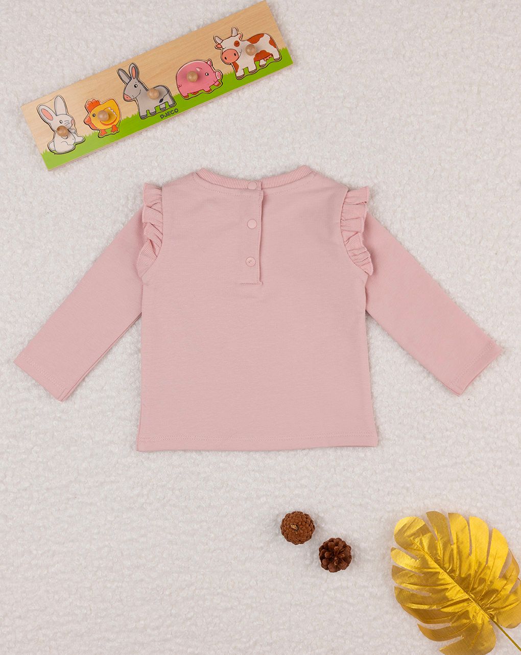 βρεφική μπλούζα φούτερ ροζ teddy για κορίτσι - Prénatal