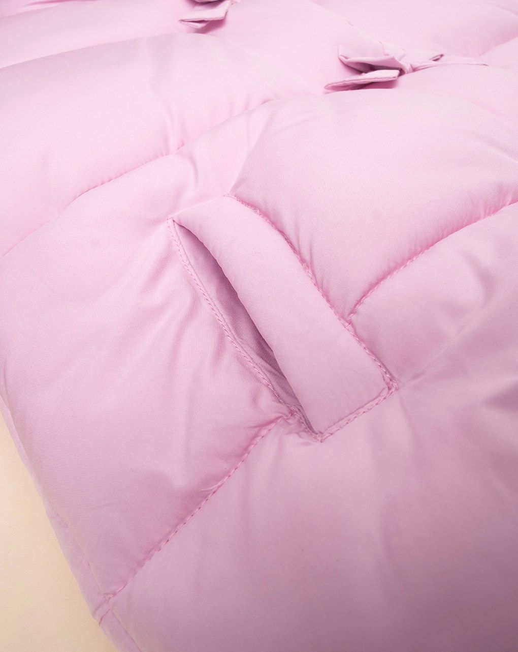 βρεφικό μπουφάν puffer ροζ με φιογκάκια για κορίτσι - Prénatal