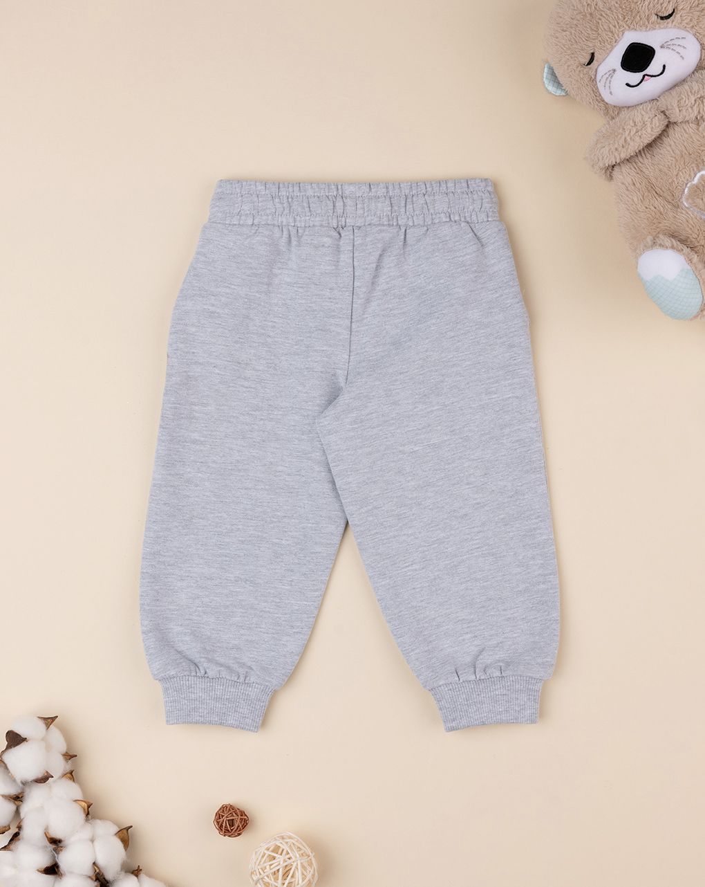 βρεφικό παντελόνι φούτερ γκρι teddy για κορίτσι - Prénatal