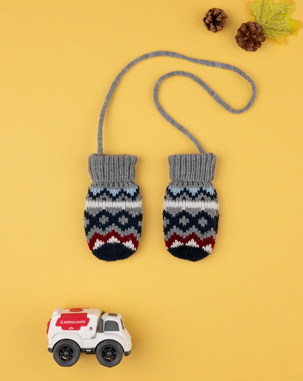 βρεφικά γαντάκια χουφτίτσες γκρι/μπλε για αγόρι - Prénatal