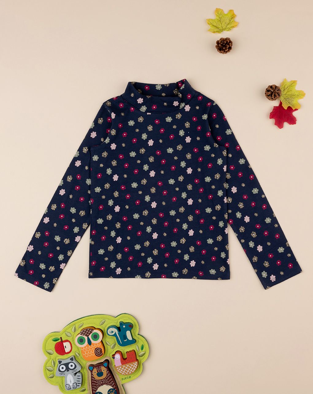 παιδικό μπλούζα ζιβάγκο μπλε φλοράλ για κορίτσι - Prénatal